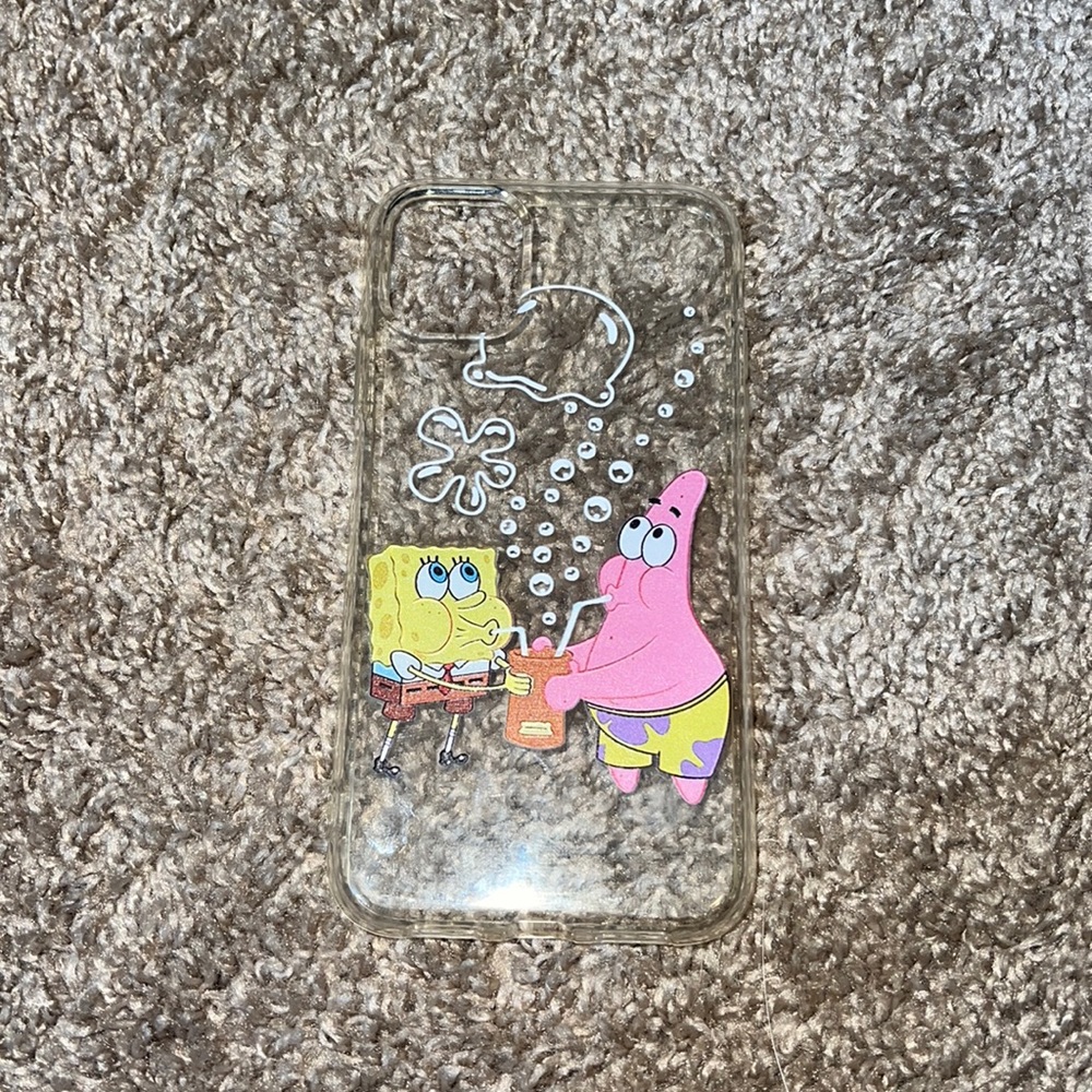 iPhone 11 clear SpongeBob phone case!